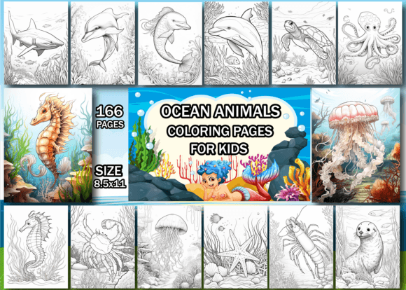 Download Ocean Animals Coloring Book for Kids - Premium Resources